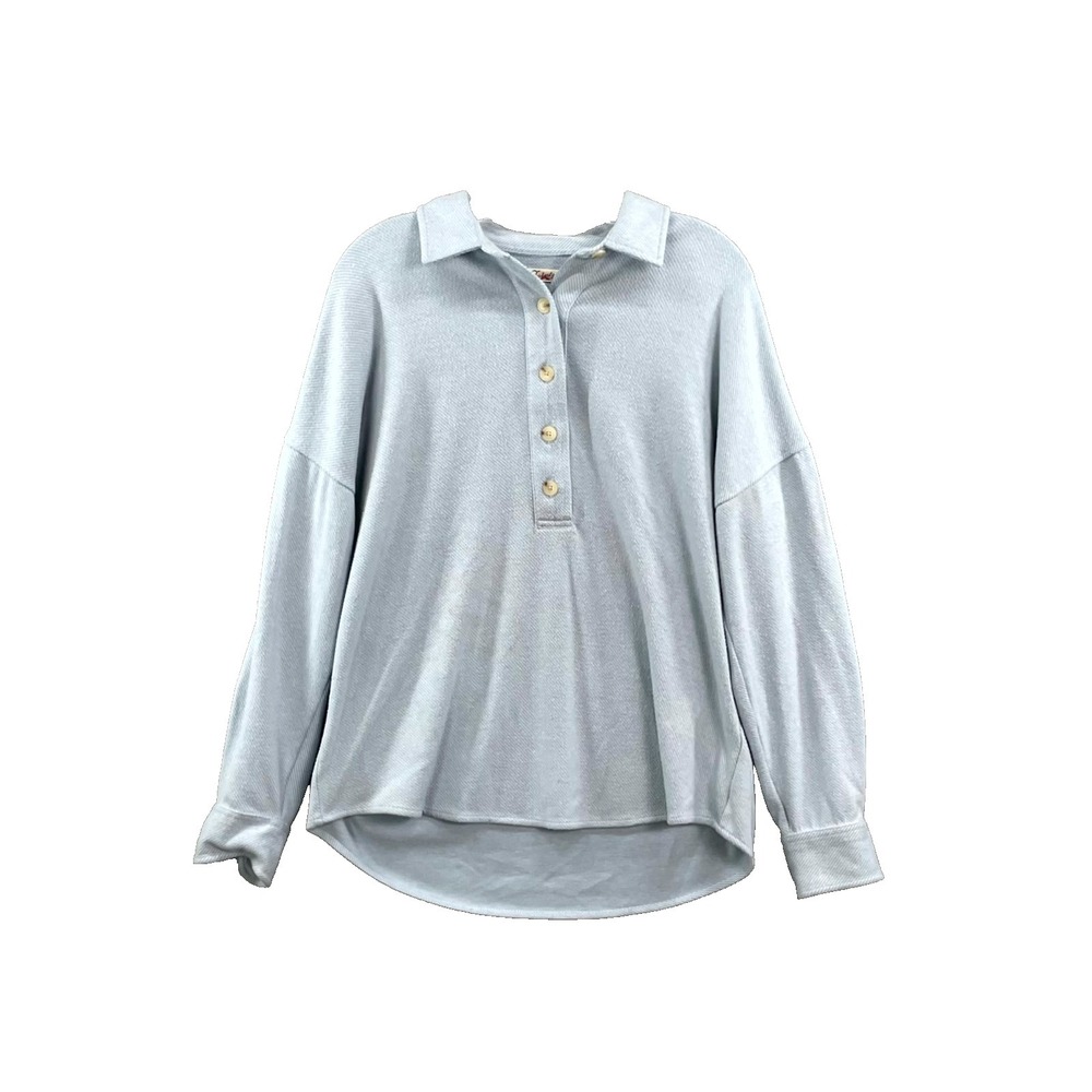 Faherty Legend‎ Montana Popover Sweater Shirt Womens Small Blue Classic Academia